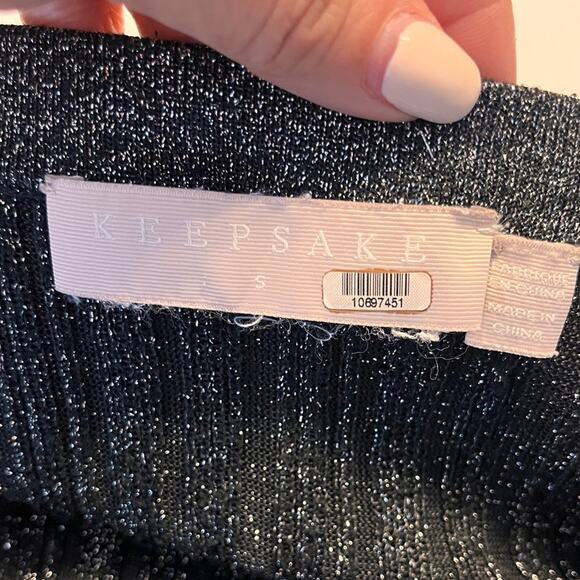 KEEPSAKE The Label Metallic Off the Shoulder Knit Midi Dress Size Small - Picture 6 of 8